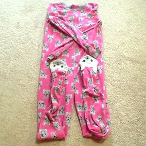 3/$15 Girls cat zip up footie pajamas
